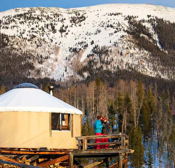 1Yurts_JasonFlemming A yurt in the backcountry of the Rockies, part of the Never Summer Nordic yurt and hut system.